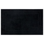 Mohawk Home - Mohawk Home Diplomat Knitted Bath Rug, Black, 1' 5" x 2' - Refresh the bath spaces around your home with this essential bath collection featuring a stylish classic bordered design. Fit for a spa, these plush bath rugs offer everyday durability, sumptuous softness, and exquisite style in a variety of versatile sizes and colors to bring any bath space to life. Designed to hold up under heavy wear and tear, these resilient bath rugs offer advanced soil, stain, fade, and skid protection - the perfect choice for high-traffic areas.
