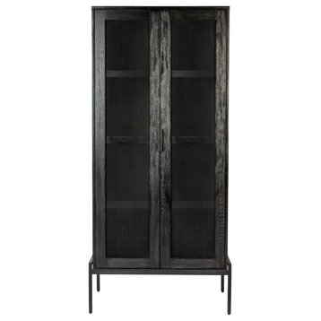 Rustic Wooden Cabinet | Zuiver Hardy, Black