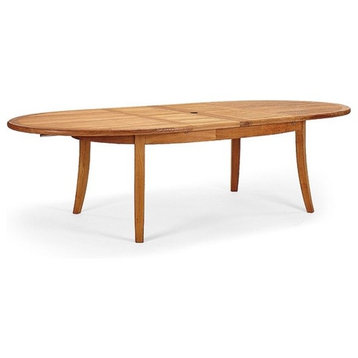 94" Double Extension Oval Dining Outdoor Teak Table