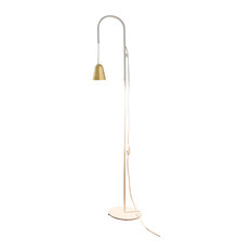 Chaplin Floor Lamp, Matt White and Polished Brass