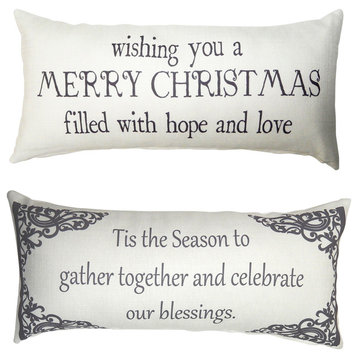 Merry Christmas Reversible Pillow Cover