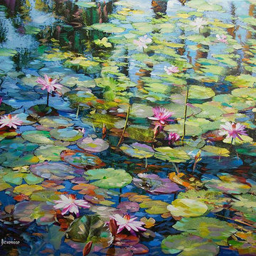 Lily art , Lily Painting, Original Paintings for Sale by Leon Devenice