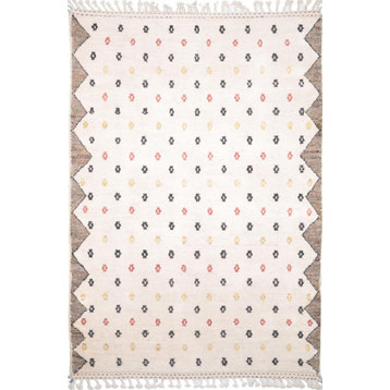Oriental Rug Berber Maroccan Design 7'3"x5'2" Hand Knotted Carpet
