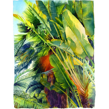 Cayman Palm Watercolor painting reproduced as pigment print