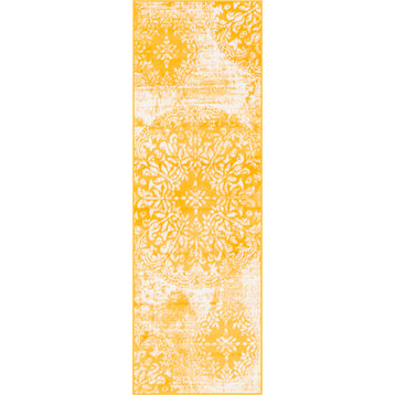 Unique Loom Yellow Grand Sofia 2' 0 x 6' 7 Runner Rug