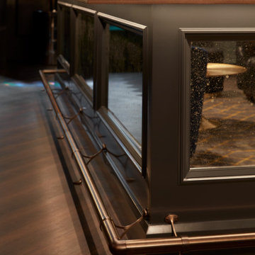 Modern Home Bar with Wooden and Antique Mirror Details