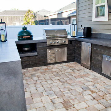 Timber Texture All Concrete Outdoor Kitchen