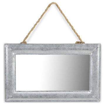 Rustic Hanging Mirror with Galvanized Frame