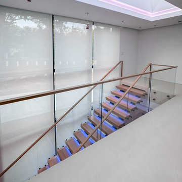 Project #126 | Contemporary Staircases with Integrated LEDs & Glass Railing