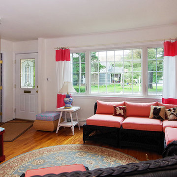 Casement and Picture Window Combination in Stylish Living Room