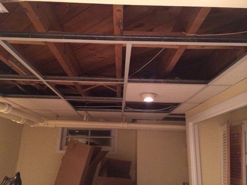 Drop Ceiling Vs Bare, How To Drop A Basement Ceiling
