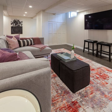 Colorful, Modern & Bright Basement Renovation