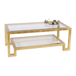 Worlds Away Winston Gold Leaf Coffee Table - Coffee Tables