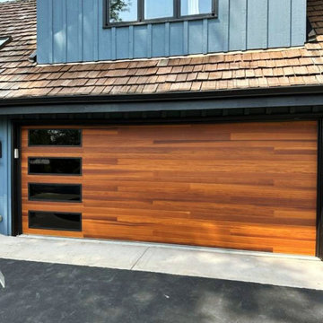 Cedar Planks Door with Stacked Windows