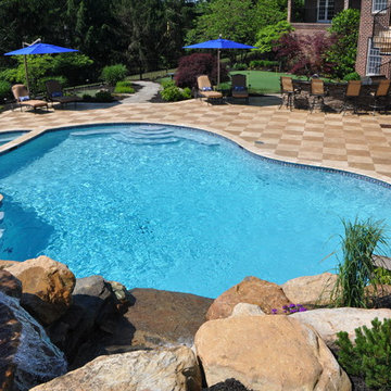 Salt Water Pool Renovation with Water Slide