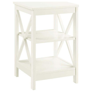 Oxford End Table with Shelves Ivory