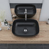 20x16" Oval Black Finish Ceramic Vessel Bathroom Vessel Sink