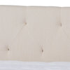 Bowery Hill Modern Fabric Queen Size Daybed with Silver Nail head Trim in Beige