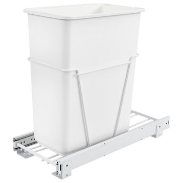 White Steel Pull Out Waste/Trash Container