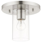 Livex Lighting - Livex Lighting 45471-91 Zurich - One Light Flush Mount - Canopy Included: Yes  Shade IncZurich One Light Flu Brushed Nickel ClearUL: Suitable for damp locations Energy Star Qualified: n/a ADA Certified: n/a  *Number of Lights: Lamp: 1-*Wattage:60w Medium Base bulb(s) *Bulb Included:No *Bulb Type:Medium Base *Finish Type:Brushed Nickel
