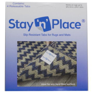 Optimum SNP-3X3TABS Stay 'N' Place Non-Slip Tabs for Rugs and Mats, 3"x3", 4-Pk