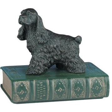Sculpture Statue Cocker Spaniel Family Pet Dog on Green Book HandMade