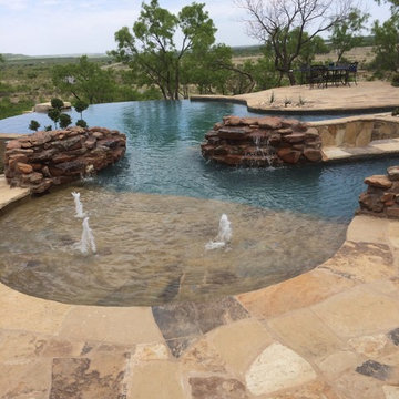 Infinity edge and lazy river pool