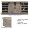 65" TV Stand Entertainment Center Console Shelves Sliding X-Style Barn Doors