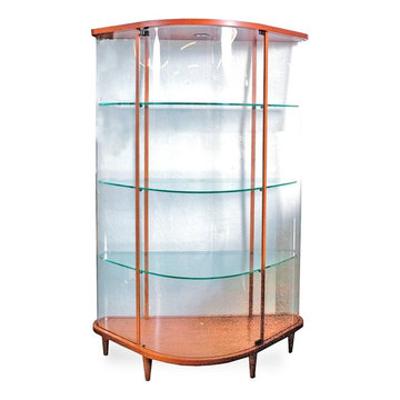 TALL VITRINE CABINET WITH CURVED GLASS