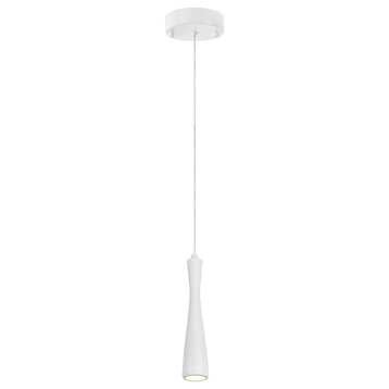61060-2 Adjustable LED 1-Light Hanging Mini Pendant Ceiling Light, White