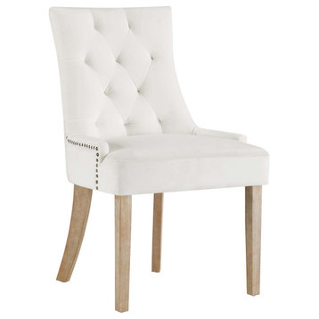 Pose Velvet Dining Chair, Ivory