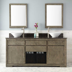72" DAVYN DOUBLE VESSEL SINK VANITY - GRAY WASH - Bathroom Vanities And Sink Consoles