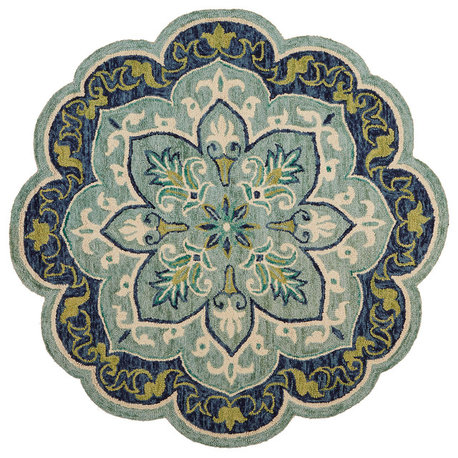 Floret Medallion Area Rug, 6' Round