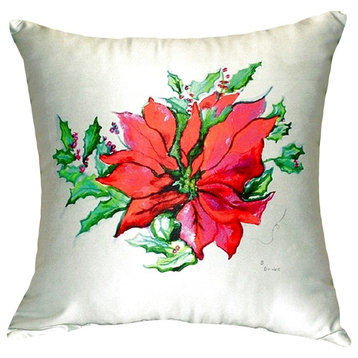 Poinsettia No Cord Pillow - Set of Two 18x18