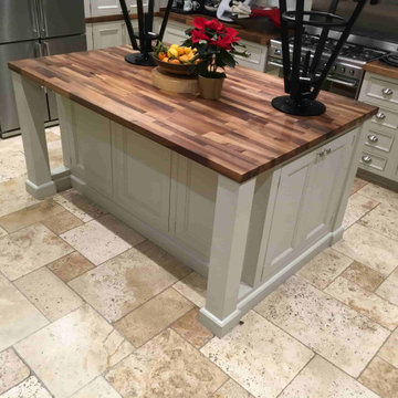 Cracked Travertine Tiled Kitchen Floor Renovated in Redhill