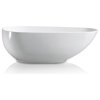 67" White Oval Acrylic Bathtub-Tub Filler Bundle, Chrome Faucet, TF0014