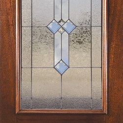 Slab Single Door 80 Wood Mahogany Carolina 2 Panel Arch Lite Glass - Front Doors