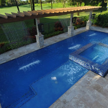 Custom Pool & Spa with Pergola in Boca Raton, Florida
