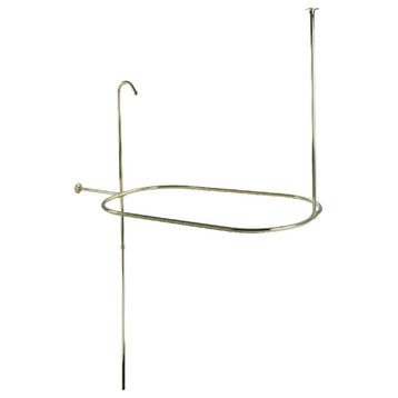 Kingston Brass Oval Shower Riser With Enclosure, Polished Brass
