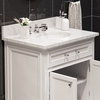 Derby White Bathroom Vanity, Pure White, 30" Wide, One Mirror, One Faucet