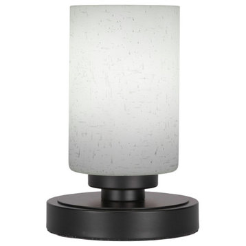 Luna 1-Light Table Lamp, Matte Black/White Muslin