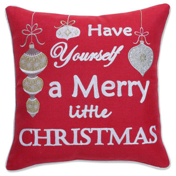 Merry Little Christmas Red 18" Throw Pillow
