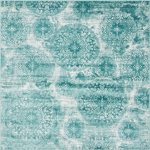 Transitional Sandrine Teal Area Rug Contemporary Area Rugs By Rugpal