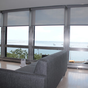 Lake Shore Drive-Gray Designer Roller and Screen Shades