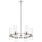 Z-Lite - Z-Lite 4008-6PN Datus 6 Light Chandelier in Polished Nickel - Take a minimalist approach to lighting a custom space, starting with the sophisticated design of this polished nickel iron and glass six-light chandelier. Perfect for a small- to mid-sized contemporary dining room, kitchen, or hallway, the Datus chandelier delivers chic style with a round frame crafted of polished nickel finish steel, dressed up with delicate clear glass cylinder shades.