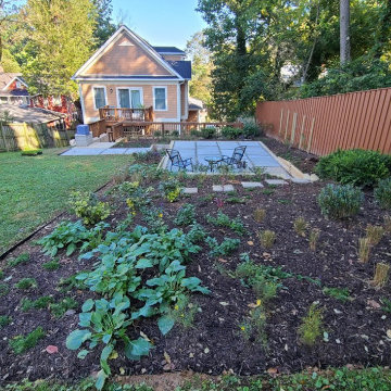 Conservation garden and concrete paver patio installation