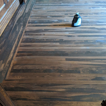 A Sand and Finish, done with a Custom Stain of a beautiful Ash Floor