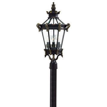 Stratford Hall 4-Light Post Mount, Heritage and Gold Highlightsh