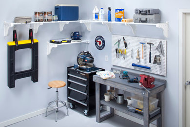 Inspiration for a mid-sized transitional attached garage workshop remodel in Miami
