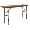 Correll 18"W x 96"D Melamine Top Folding Table in Medium Oak